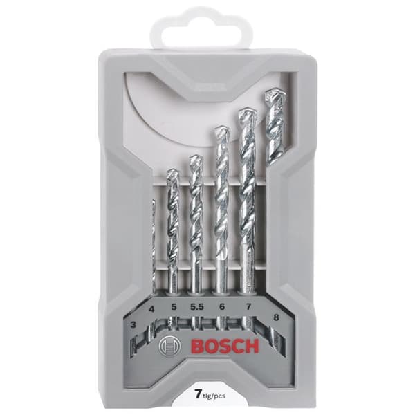 BOSCH borrsats 2607017035 - 7 delar 3/4/5/5,5/6/7/8 mm - Sten