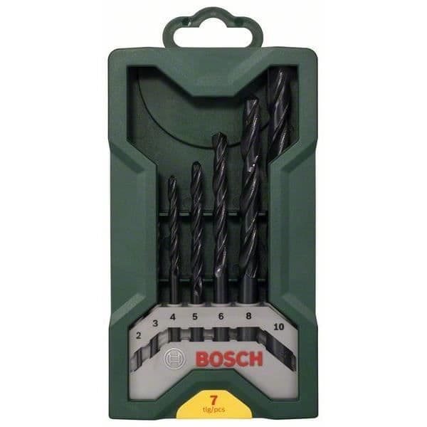 Set med 7 metallborr - BOSCH - Mini X-Line - Stål - Grå