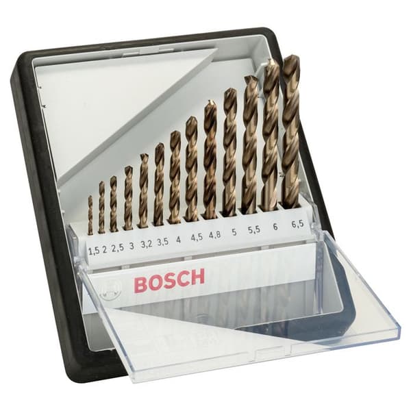 Set med 13 HSS-co robusta metallborrar ...