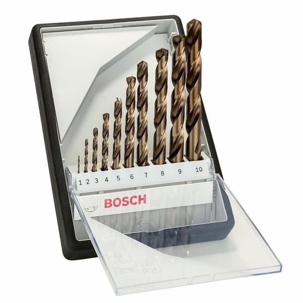 Metallborr - BOSCH - Robust Line - Set om 10 - HSS-Co - 135° borrspets