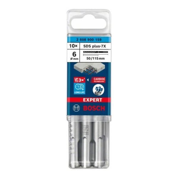 10 betongborrar för SDS-Plus 7X EXPERT borr 6X50X115 mm - BOSCH - 2608900159