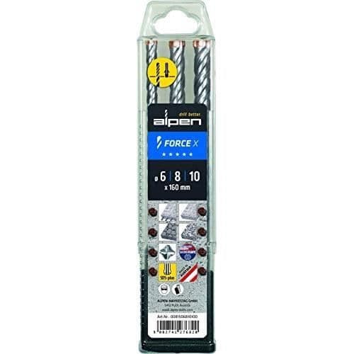 Alpen 81506810100 SDS-Plus borr - Set med 3 - Diameter 6 mm, 8 mm, 10 mm