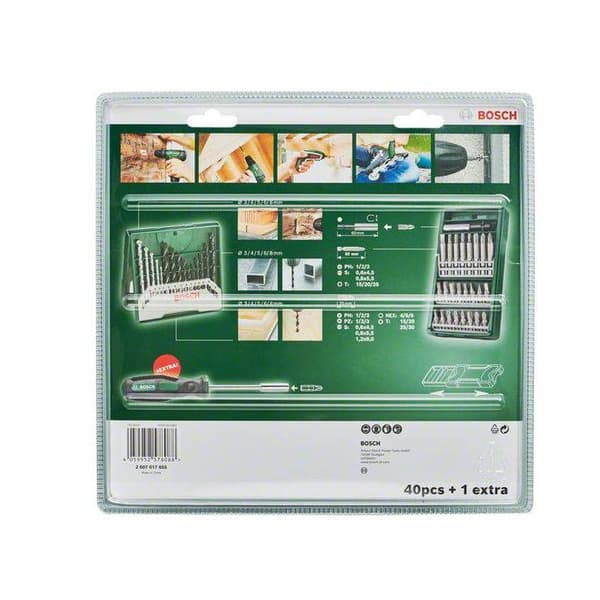 Set med 41 bitar + skruvmejsel bitshållare Mini X-Lin BOSCH - 2607017655
