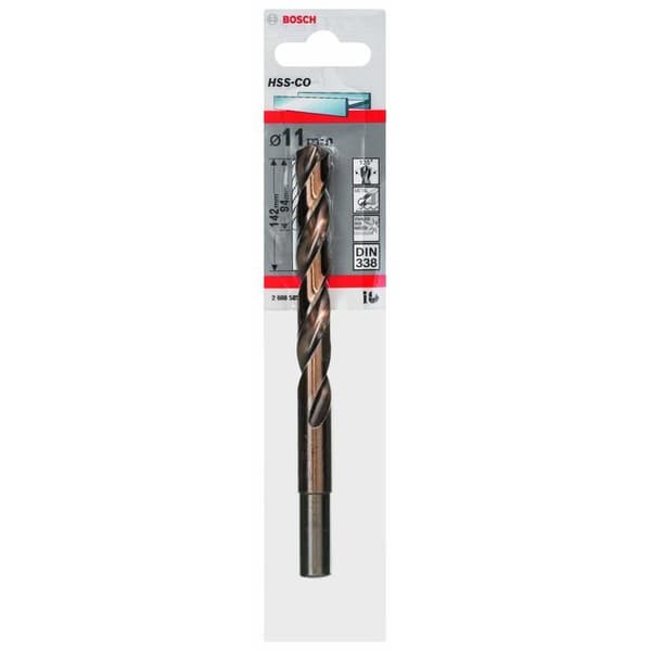 Borr för metall - BOSCH - DIN 338 HSS - Ø 11 mm - Längd 142 mm - 1 st.