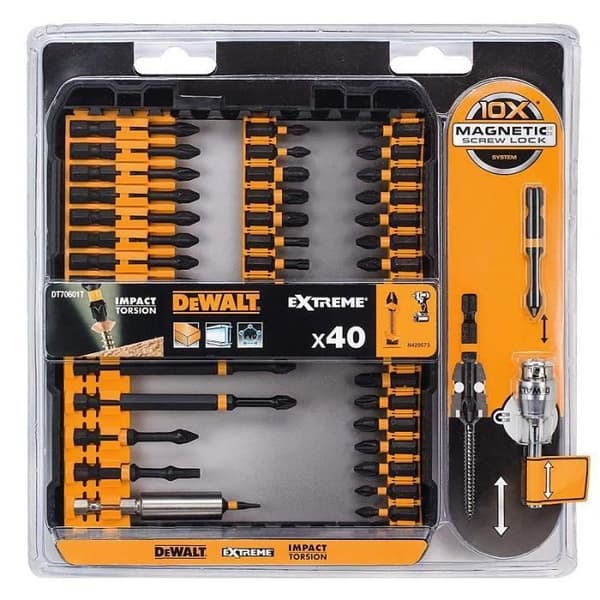 Bitslåda - DEWALT - DT70601T-QZ - 40 delar - Impact Torsion - Aluminium/stål