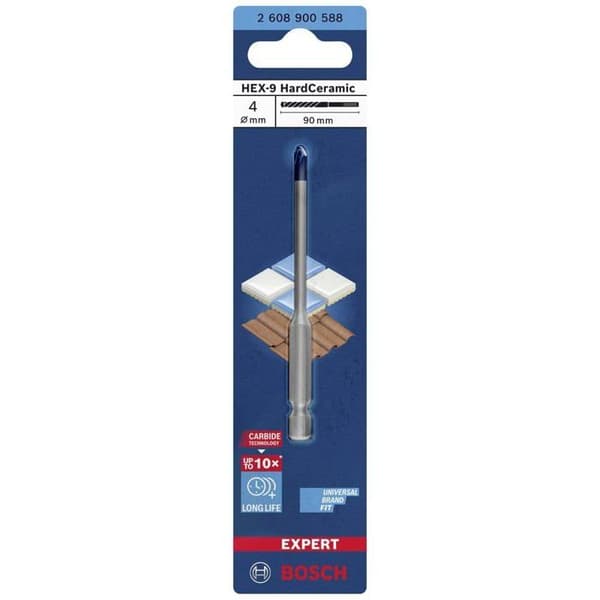 Hard Ceramic Hex-9 Expert BOSCH 4x90 mm borr - 2608900588