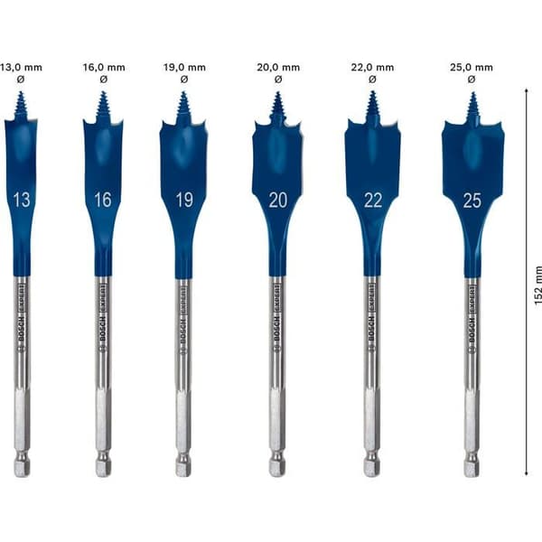 Set med 6 SelfCut Speed spadbits 13 - 25 mm - BOSCH EXPERT - 2608900333