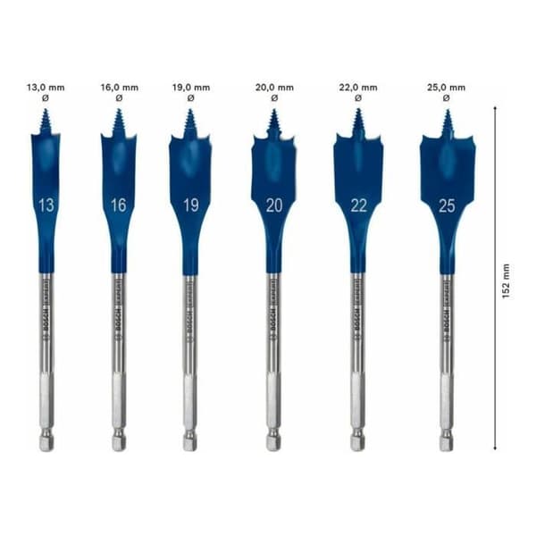 Set med 6 SelfCut Speed spadbits 13 - 25 mm - BOSCH EXPERT - 2608900333