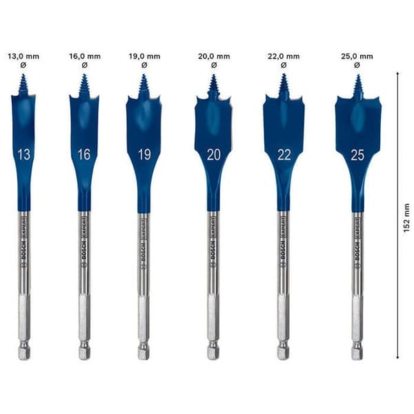Set med 6 SelfCut Speed spadbits 13 - 25 mm - BOSCH EXPERT - 2608900333