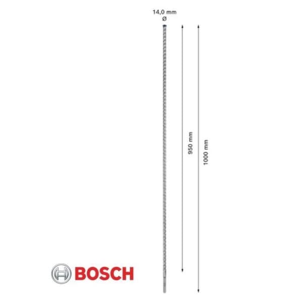 Betongborr - BOSCH EXPERT - 7X 14 x 950 x 1000mm - Huvud i hårdmetall - SDS-Plus - Hållbar
