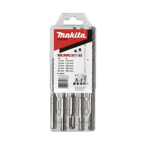 Set med 5 SDS Plus NEMESIS II betongborrar 5 delar - MAKITA - B-58992