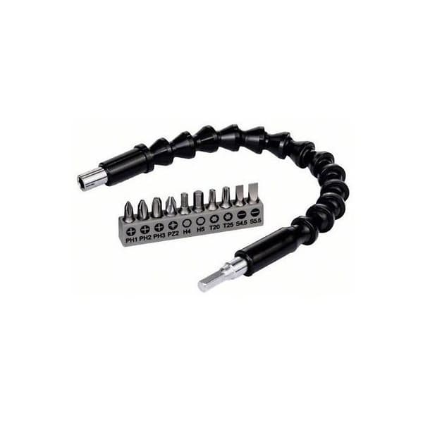 Pack BOSCH 10 skruvbits + Flexibel förlängning 200 mm - 2608522376