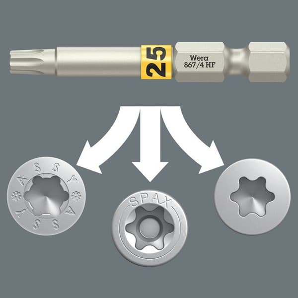 Embouts TORX® - WERA - Bit-Check 6 Wood TX HF 1 - 6 delar - Hållfunktion