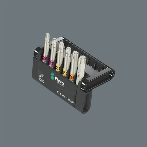 Embouts TORX® - WERA - Bit-Check 6 Wood TX HF 1 - 6 delar - Hållfunktion