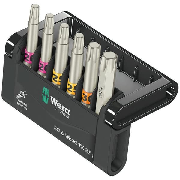 Embouts TORX® - WERA - Bit-Check 6 Wood TX HF 1 - 6 delar - Hållfunktion