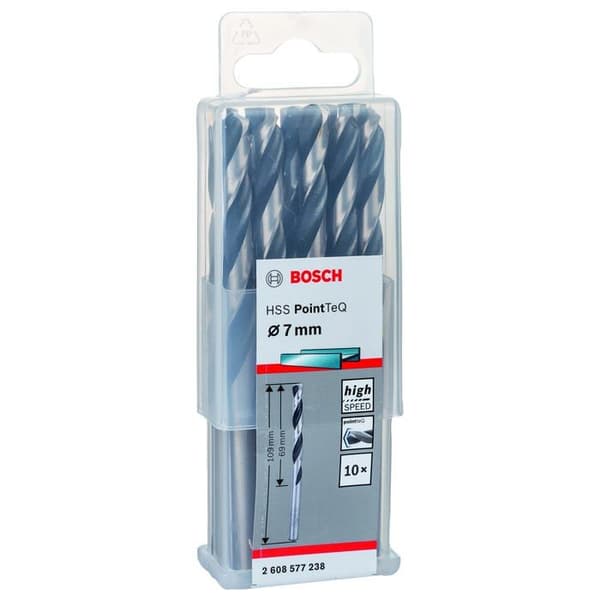 Bosch PointTeQ Metallborr 10 stycken 7 mm längd: 109 mm