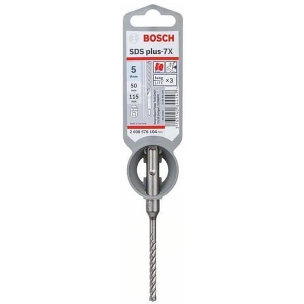 SDS-plus betongborrdiameter 5 x 115 mm arbetslängd 50 mm - 7X multiskärare - BOSCH - 2608576104