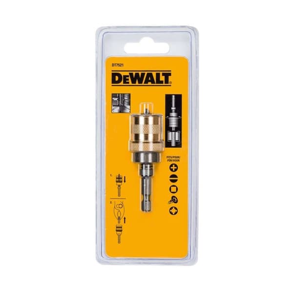 Skruvmejselbits - Dewalt skruvmejselhylsa - DT7521-QZ - Bitshållare med djupstopp, Gul/svart