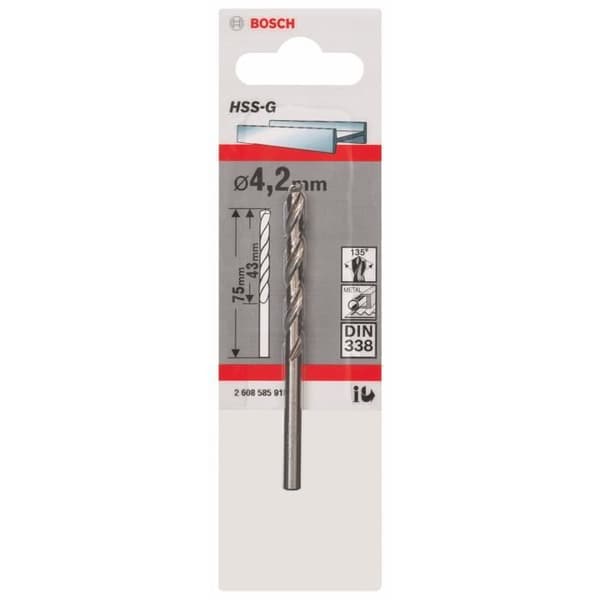 Metallborr - BOSCH - HSS-G - Diameter 6,5 mm - Längd 63 mm - Total längd 101 mm