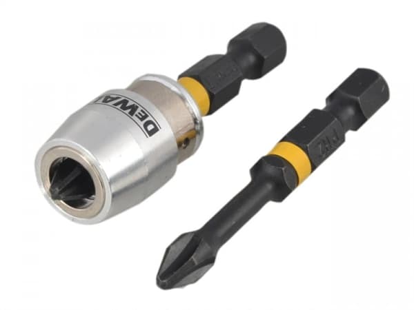 DEWALT SLAGMUTS PH2x50 / 2 st + MAGNETISK HÅLLARE EXTREME SLAGTORSION