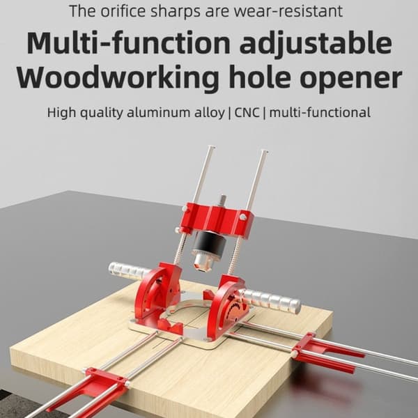 Träbearbetning Multi-vinkel Borrguide, Justerbar Höjd, Precision Positionering, Hållbar Aluminiumlegering