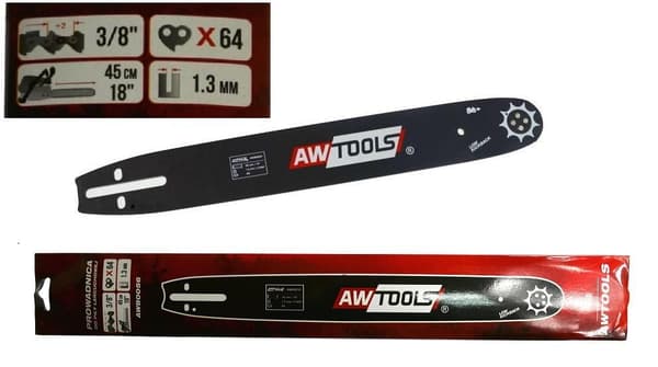 AWTOOLS SÅGSTYRNING 45 cm 64/3/8""/1,3 mm / SVART LINJE