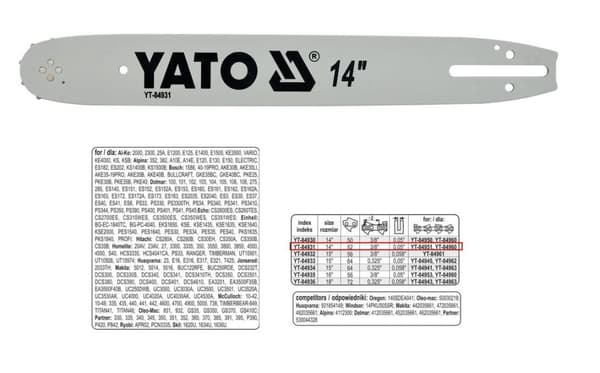 YATO KÆDEFØRING 35cm/52/3/8"/1.3"