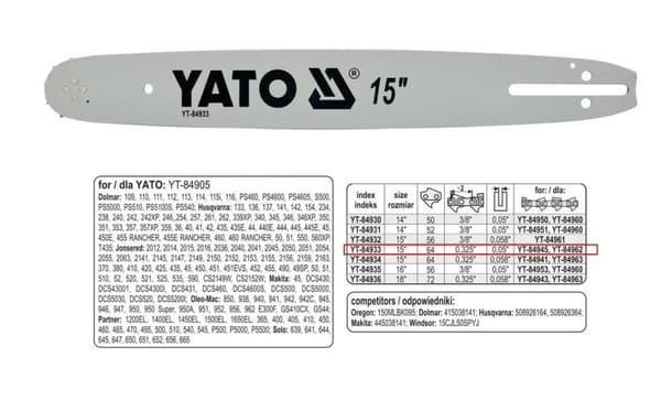 YATO KÆDEFØRER 38cm/64/325"/1.3