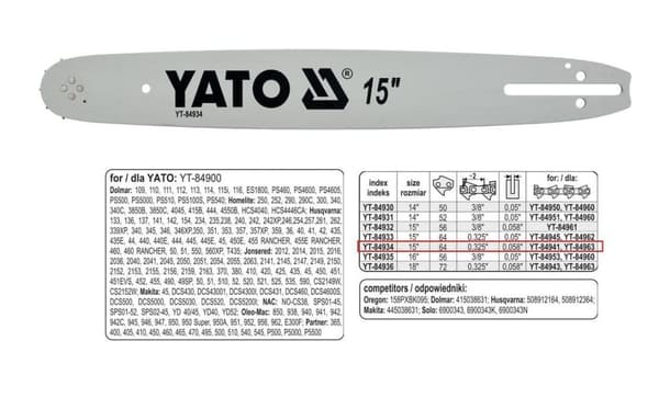 YATO KEDJESTYRNING 38cm/64/325"/1.5