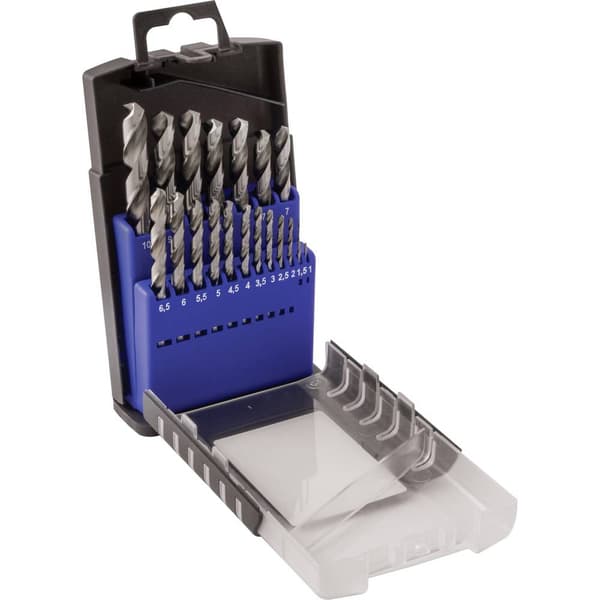 C.K T3103 HSS Metall-spiralborrset 19 delar DIN 338 Cylinderskaft 1 set