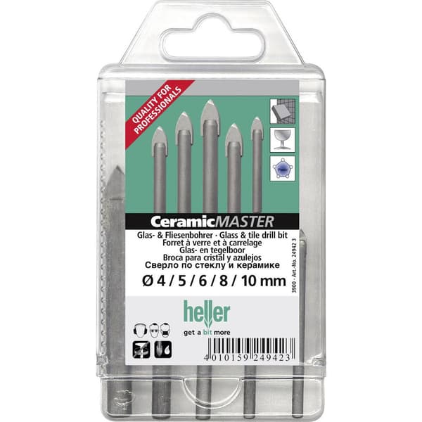 Heller Tools QuickBit® CeramicMaster 24942 Glas- och kakelborr-set 5 delar 1/4 1 set