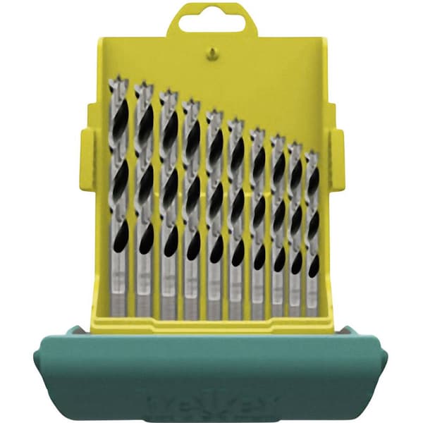 Heller Tools 28708 1 Trä-spiralborr-set 10 delar 3 mm, 4 mm, 5 mm, 6 mm, 7 mm, 8 mm, 9 mm, 10 mm, 11 mm, 12 mm Cylinder