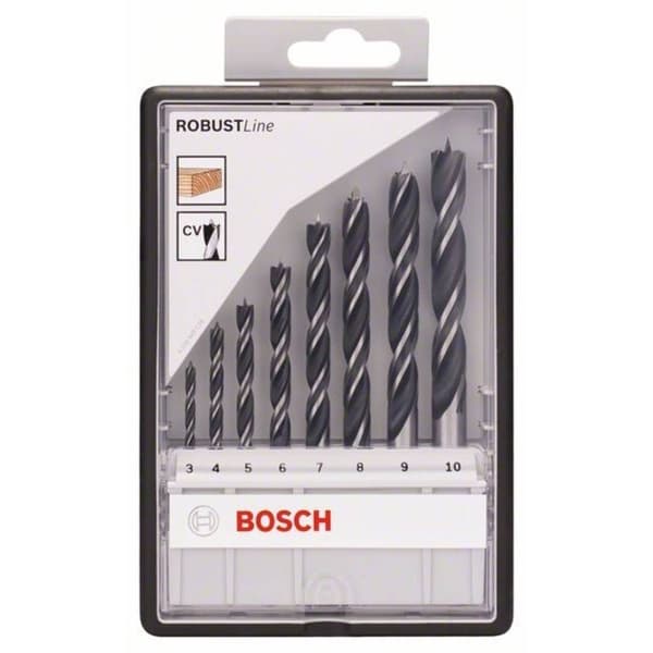 Bosch Accessories 2607010533 Trä-spiralborr-set 8 delar 3 mm, 4 mm, 5 mm, 6 mm, 7 mm, 8 mm, 9 mm, 10 mm Cylinderskaft 1