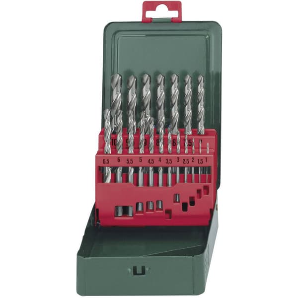 Metabo 627153000 HSS Metall-spiralborrset 19 delar Slipat DIN 338 Cylinderskaft 1 set