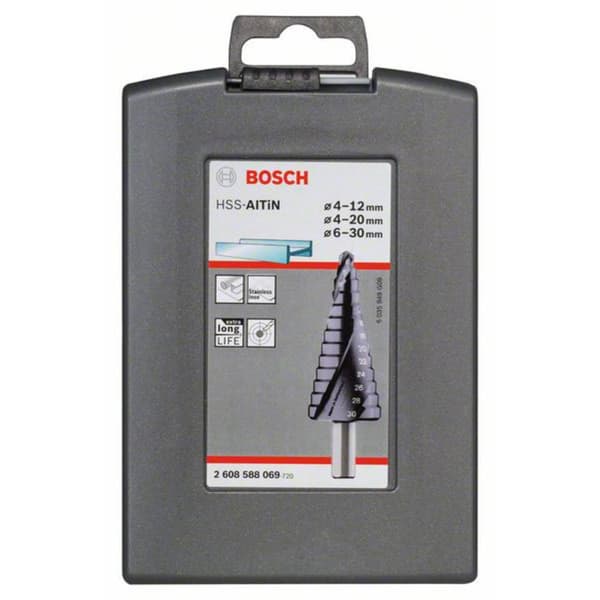Bosch Accessories 2608588069 HSS Stegborrset 3 delar 4 - 12 mm, 4 - 20 mm, 6 - 30 mm TiAIN 3-skaft 1 set