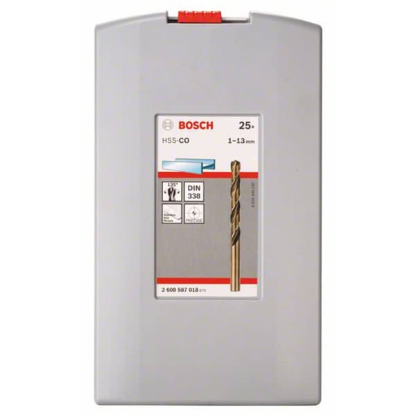 Bosch Accessories 2608587018 HSS Metall-spiralborrset 25 delar Cobalt DIN 338 Cylinderskaft 1 set