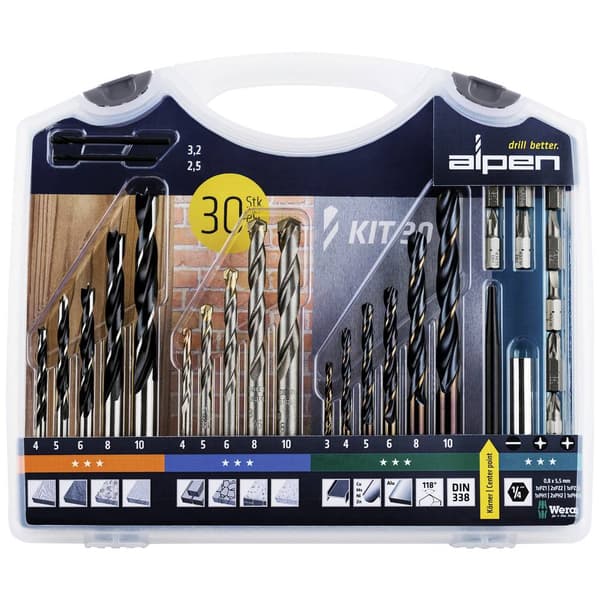 Alpen 800230100 30 delar Universalborr sortiment