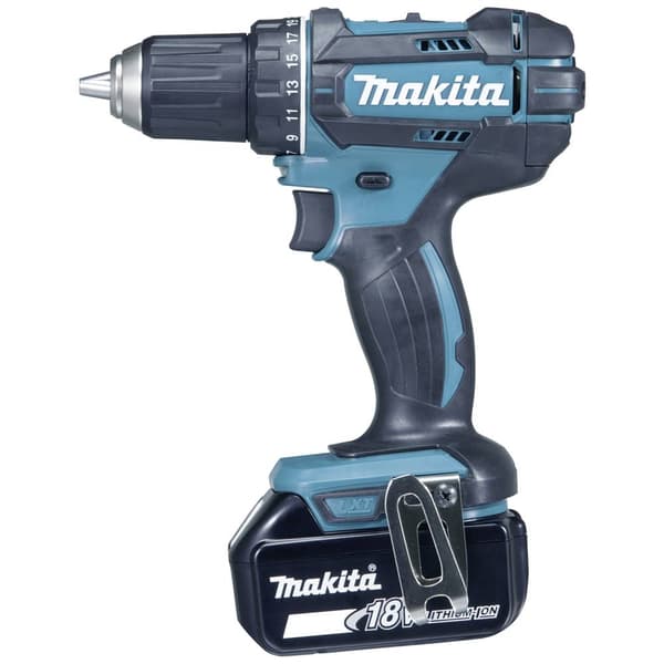 Makita DDF482RFJ Borrskruvdragare batteri 18 V 3 Ah Li-Ion inkl. 2x batterier, inkl. väska