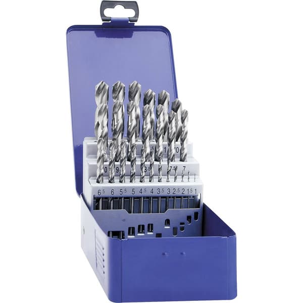 Exact 32003 HSS Metall-spiralborrset 19 delar Slipat DIN 338 Cylinderskaft 1 set