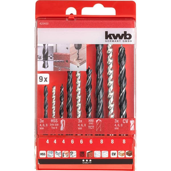 kwb 420400 9 delar Metall-spiralborrset