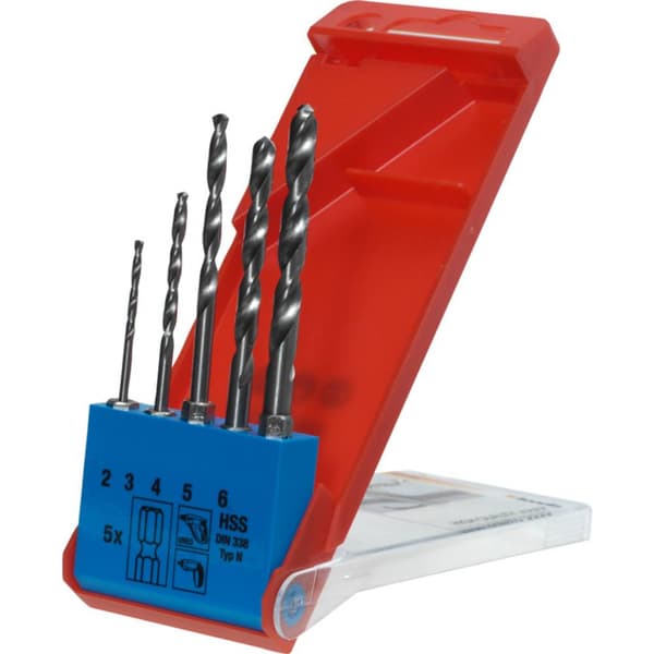 kwb 421140 HSS Metall-spiralborrset 5 delar DIN 1412 C 1/4 1 st
