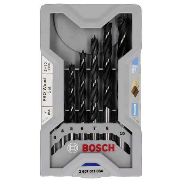 Trä-spiralborr-set 7 delar Bosch Accessories 2607017034 Cylinderskaft 1 set