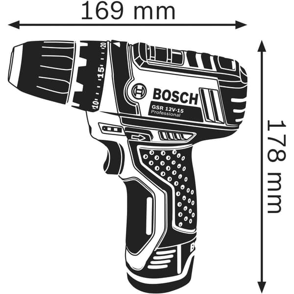 Bosch Professional GSR 12V-15 0601868101 Borrskruvdragare batteri 12 V Li-Ion