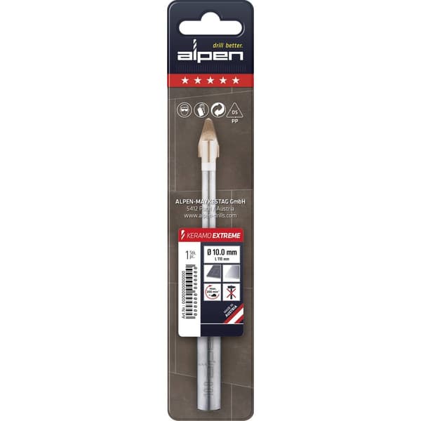Alpen 0030000500100 Kakelborr 5 mm Total längd 105 mm Cylinderskaft 1 st