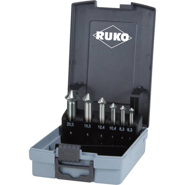 RUKO ULTIMATECUT 102790RO Konisk försänkarset 6 delar 6.3 mm, 8.3 mm, 10.4 mm, 12.4 mm, 16.5 mm, 20.5 mm HSS 1 st