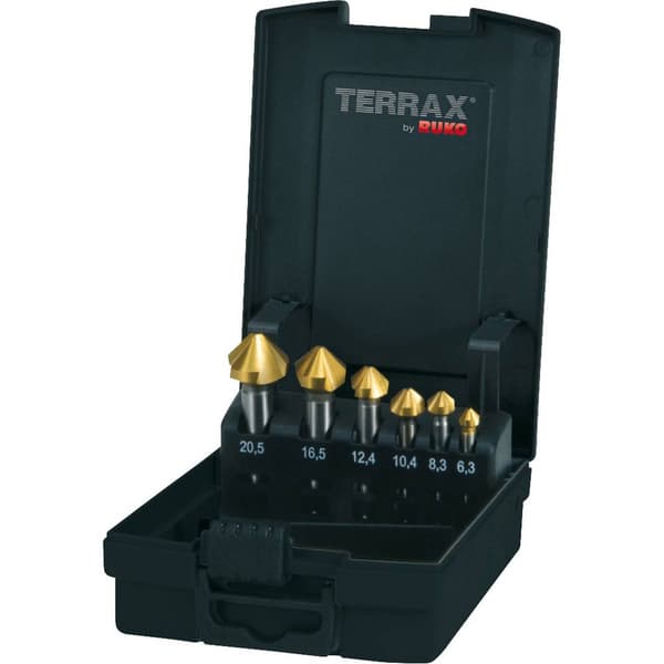 RUKO A102152TRO Konisk försänkarset 6 delar 6.3 mm, 8.3 mm, 10.4 mm, 12.4 mm, 16.5 mm, 20.5 mm HSS TiN 1 set