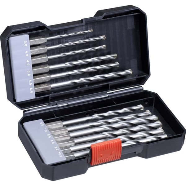 kwb 108840 Verktygsstål Sten-spiralborr set 12 delar 4 mm, 5 mm, 6 mm, 8 mm, 10 mm, 3 mm, 9 mm 1/4 1 set
