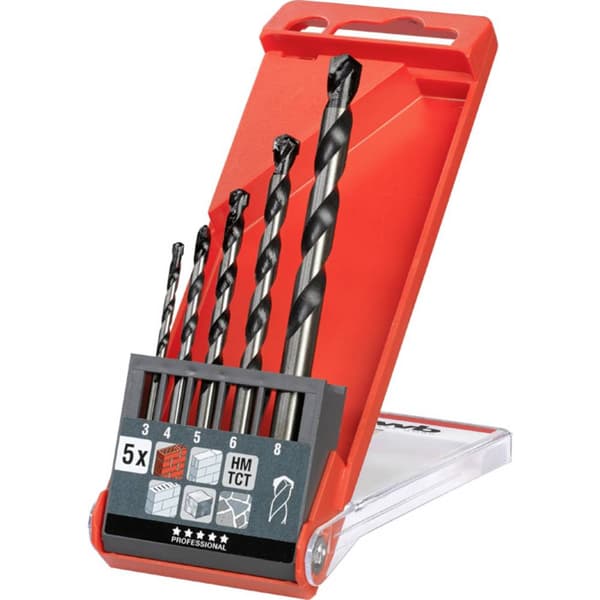 kwb 044300 Krom-molybdenstål Betong-spiralborr set 5 delar 3 mm, 4 mm, 5 mm, 6 mm, 8 mm Cylinderskaft 1 set