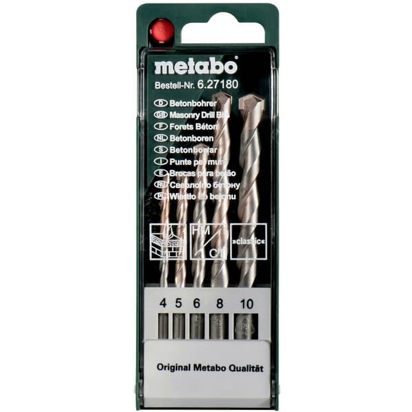 Metabo 627180000 Betong-spiralborr set 5 delar 4 mm, 5 mm, 6 mm, 8 mm, 10 mm 5 st