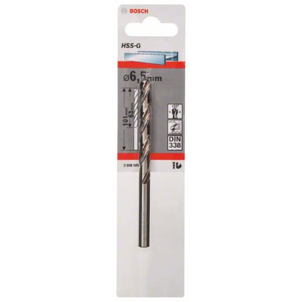 Bosch Accessories 2608585927 HSS Metall-spiralborr 6.5 mm Total längd 101 mm Slipat DIN 338 Cylinderskaft 1 st